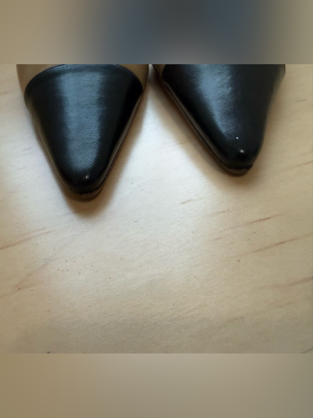 Vintage CHANEL Beige with Black Pointed Toe Mule Heels size 38.5 - Picture 12 of 12